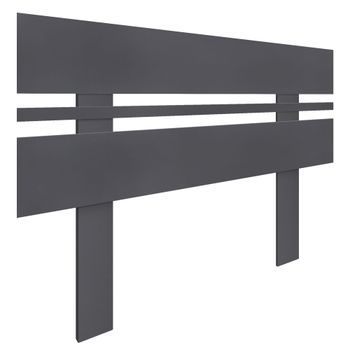Dhome Cabecero Gris 105cm Horizontal Estilo Ancho Con Patas Madera Reciclada Dm Herrajes Incluidos (105cm Horizontal Ancho, Gris)