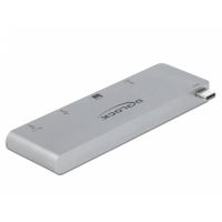 concentrador delock 64078 usb-c 3 puertos power delivery 100w y lector sdmicrosd