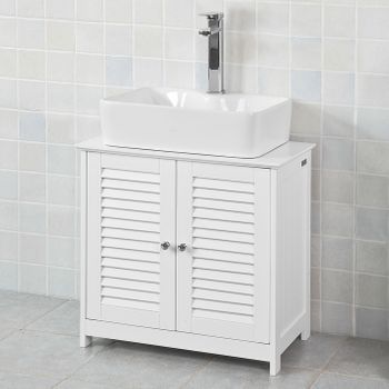 Armario Para Debajo Del Lavado Con 2 Puertas Blanco