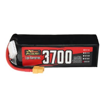 ZOP Power 6S 22.2V 3700mAh 100C 82.14Wh Batería LiPo con enchufe XT60 para coche RC