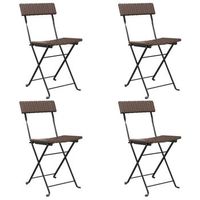 pack 4 uds sillas cafeteria plegables acero y ratan sintetico marron