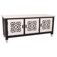 mueble bajo de madera con 3 puertas blanco y negro 1055x40x46h cm