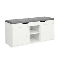 banco zapatero con 2 puertas y 2 estantes aglomerado blanco