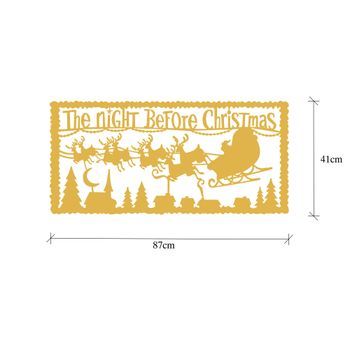 Decoración Pared De Metal Xmasgold-12 Oro 83x39 Cm