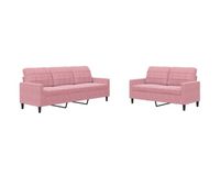 vidaxl juego de sofas con cojines 2 piezas terciopelo rosa