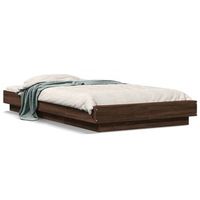 estructura cama con luces led madera roble marron 90x190 cm vidaxl