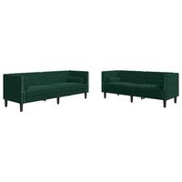 set de sofas chesterfield con cojines 2 piezas terciopelo verde vidaxl