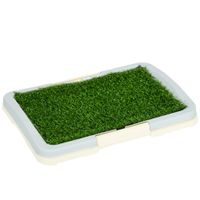 pawhut arenero para perros con cesped artificial rejilla y bandeja para entrenamiento de cachorros 465x34x55 cm multicolor