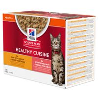 hills science plan adult healthy cuisine with chicken  salmon - 12 x 80g