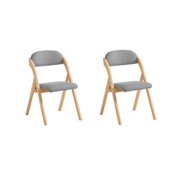 Lote De 2 Sillas Plegables De Madera Con Asiento Y Respaldo Tapizado Sillón Para Cocina Oficina 47 X 57 X 79 Cm Fst92-nx2 Sobuy Es