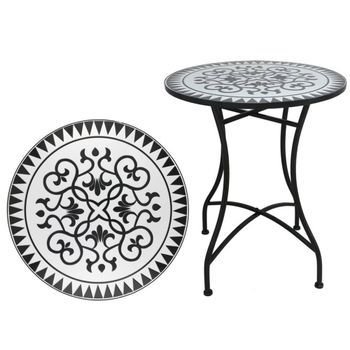 Mesa De Jardín Redonda Mosaico Cerámico Louis Ø60x71cm
