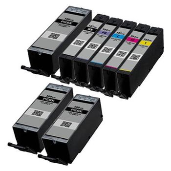 Compatible Multipack Canon PGI-580/CLI-581 (XXL) 1 Full Set (Incl. Blue) + 2 EXTRA Black Ink Cartridges (8 Pack)