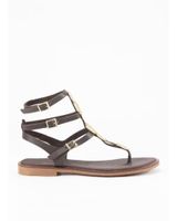 de keslem sandalia plana keslem marron marron