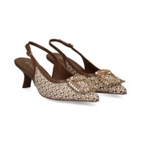lodi zapatos de tacon medio mujer - marron talla 39
