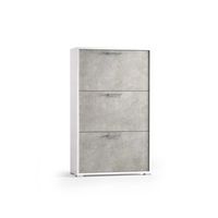 mueble zapatero de diseno para ahorrar espacio con puertas de hormigon