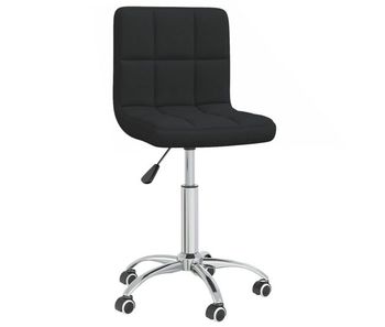 Vidaxl silla de comedor giratoria tela negro
