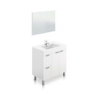 mueble de bano de 2 cajones 2 puertas y espejo 45x80 cm liz blanco brillo 265 x 295 x 45 cm