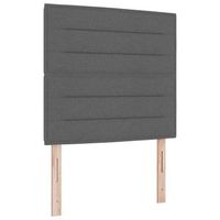 cama box spring led con cabecera gris oscuro 90 x 200 cm tela vidaxl