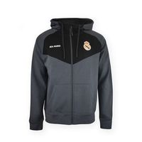 sudadera real madrid nino hoodie gris con capucha