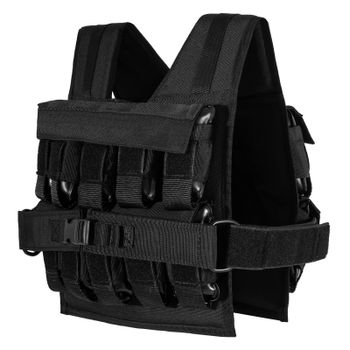 Costway Chaleco Lastrado 20kg con Bolsas de Arena Extraíbles Correas Ajustables Malla Transpirable para Entrenamiento Negro