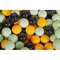 meowbaby juego de bolas de plastico 300 piezas verde claroamarillonegro