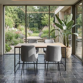 Mesa de comedor para 8 personas en efecto roble negro 200
