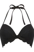 hunkemoller top de bikini preformado con efecto realce scallop copa a - e negro