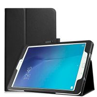 cool funda polipiel negra para samsung galaxy tab a7 2016