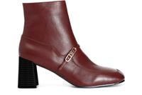botin de mujer de napa con hebilla bordeaux 38
