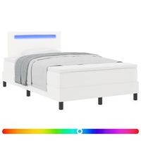 cama tipo box spring con tiras led 120 x 190 cm cuero sintetico vidaxl