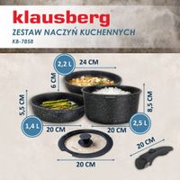 klausberg zestaw garnkow 5 elementow aluminium odczepiana rczka