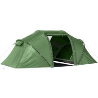 outsunny tienda de campana familiar para 4-6 personas 2 habitaciones y bolsa de transporte impermeable 430x240x170 cm verde   aosom espana