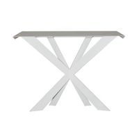 consola exsodus zeus 110x35x85 cm en hierro pintado blanco diseno geometrico moderno perforado mueble de entrada o salon made in italy