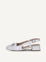 caprice sling pumps white made of leather with trapeze heel size 405