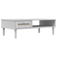 mesa de centrormesa auxiliarrmesa de cafe senja aspecto ratan madera blanco 100x55x33 cm