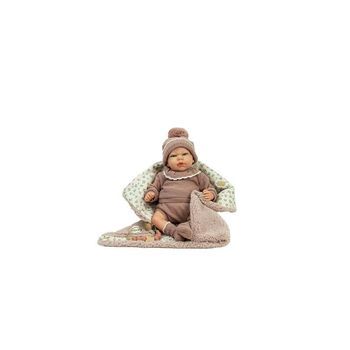 Muñeca Reborn Arias 40 Cm Greta Rosa C/manta