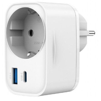 Cargador Universal USB-C PD 20W + USB-A QC 3.0 18W Gembird TA-ACPDQC20-01-W
