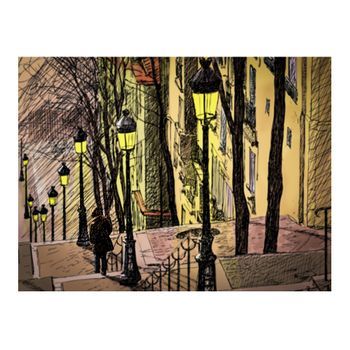 Papel Pintado 3d - Lonely Walk Through Montmartre (300x231 Cm)