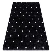 alfombra fluffy 2370 shaggy puntos - antracita  blanco 140x190 cm