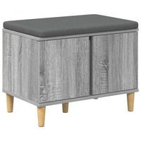 banco de entrada con cojin gris sonoma 60 x 38 x 46 cm vidaxl