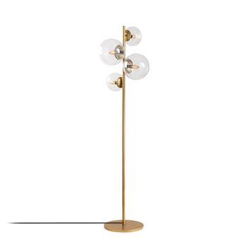 Lámpara De Pie Fazli-10524 Oro Cobrizo Metal Vidrio 33x33x162 Cm