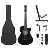 set de guitarra clasica occidental 12 pzas 6 cuerdas negra 38 vidaxl