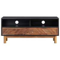 mueble para tv  mueble de salon  gabinete de tv de madera maciza de acacia y mdf 100x35x45 cm