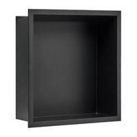 nicho de ducha led moderno de acero inoxidable con acabado cepillado 33 x 33 negro itaipu