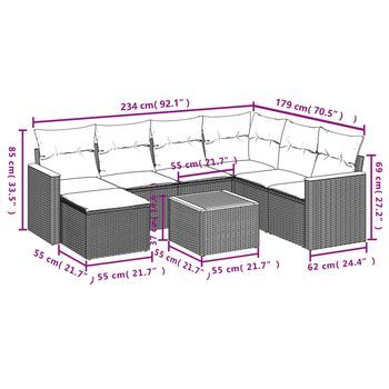 Conjunto De Mesa Para El Jardín (incluye Cojines, Juego De Ocho Piezas)