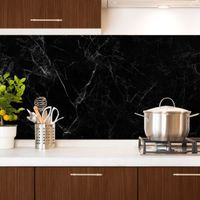 frente de cocina en aluminio - 240 x 50 cm - negro
