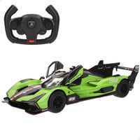 rastar coche teledirigido lamborghini sc63 lmdh 114 con radio control multifuncion  luces y puertas que se abren para ninos 6 anos