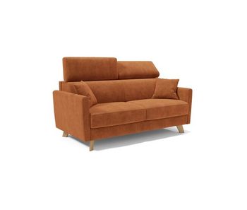 Francy sofá cama con reposacabezas ajustables 180 cm (mat. 140x197) naranja
