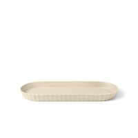 bandeja ovalada opaca en polipropileno beige 375x15 cm