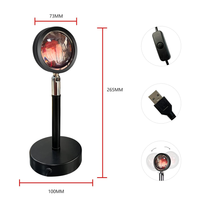 sunset lamp con usb raycool  - lampara proyectora de atardecer 360 luz nocturna led romantica para fotografia y decoracion eficiencia energetica a